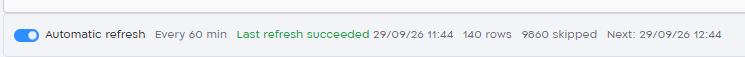 Automatic refresh status bar